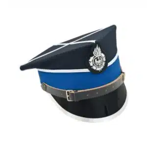 Gorra de plato de la OSP con herraje, cruz y galón